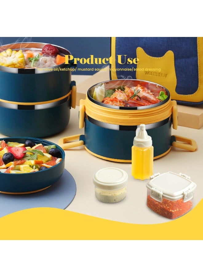 DUNISO 12 قطعة زجاجات ضغط صغيرة، صندوق توابل مع غطاء، حاويات صلصة بلاستيكية، تخزين مريح، للتخييم والشواء في الهواء الطلق، رمادي - Image 5