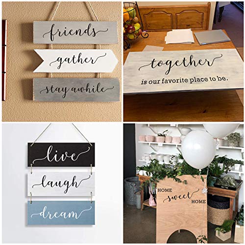REOLAN Family Farmhouse Stencils for Painting on Wood - 20 Pack Large Inspirational Words Quotes Saying Sign Stencil Templates, Welcome Believe Blessed Thankful and More, Reusable Letter Stencils for Walls - Image 3