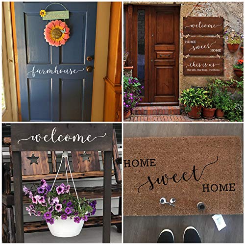 REOLAN Family Farmhouse Stencils for Painting on Wood - 20 Pack Large Inspirational Words Quotes Saying Sign Stencil Templates, Welcome Believe Blessed Thankful and More, Reusable Letter Stencils for Walls - Image 2