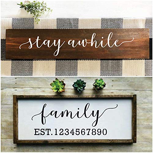 REOLAN Family Farmhouse Stencils for Painting on Wood - 20 Pack Large Inspirational Words Quotes Saying Sign Stencil Templates, Welcome Believe Blessed Thankful and More, Reusable Letter Stencils for Walls - Image 5