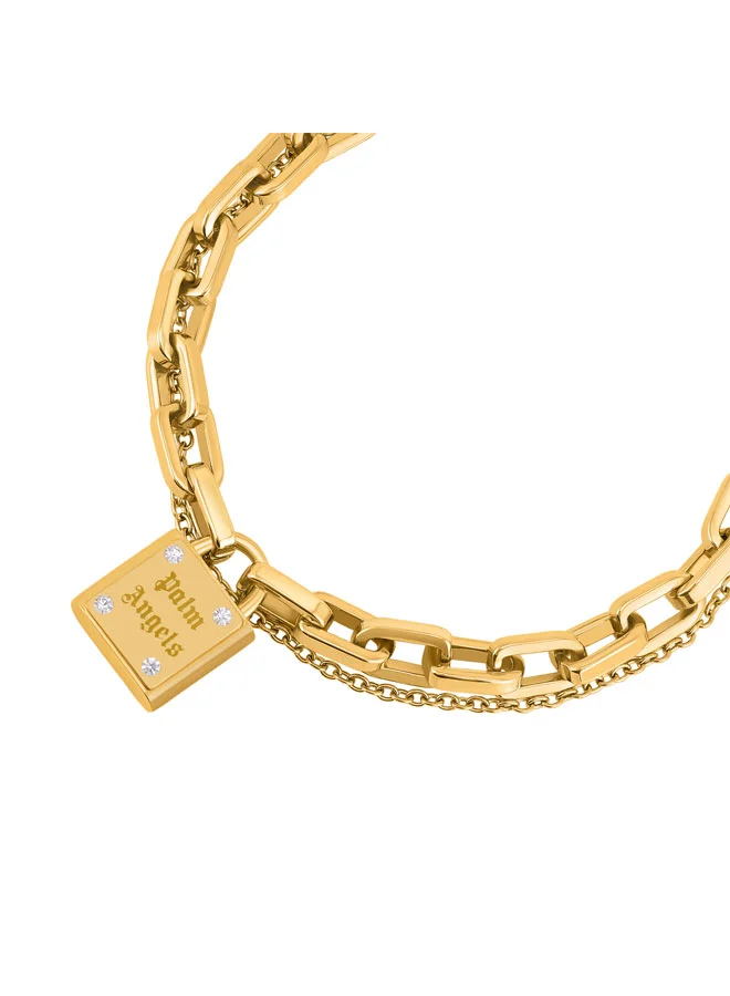 بالم انجلز Ilda Yellow Gold Plated Stainless Steel Lock Chain Bracelet for Women