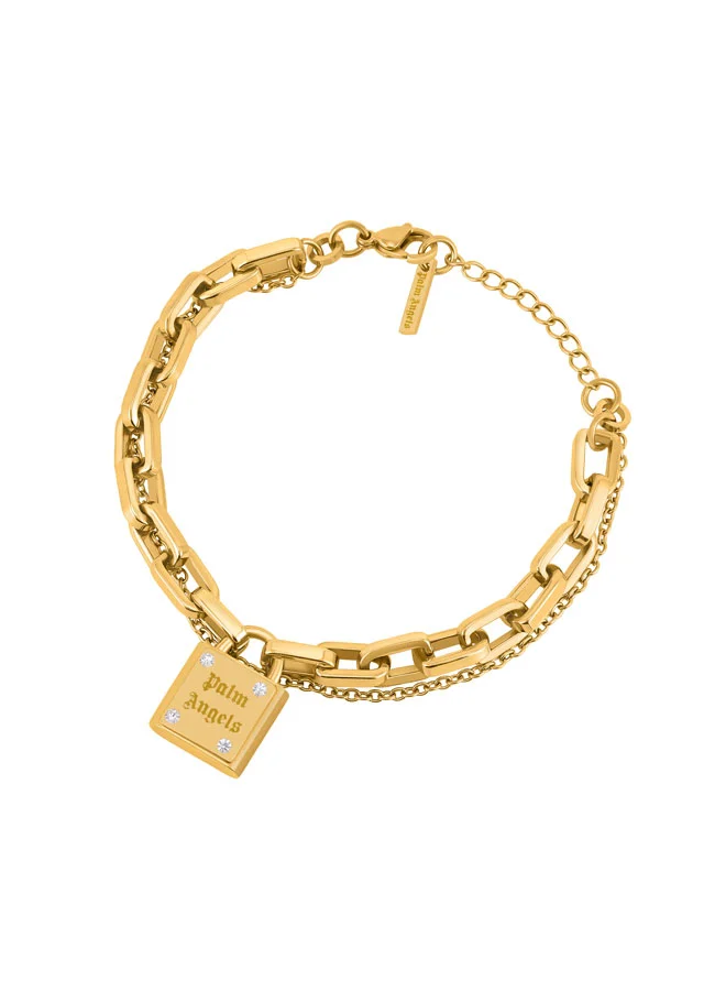 بالم انجلز Ilda Yellow Gold Plated Stainless Steel Lock Chain Bracelet for Women