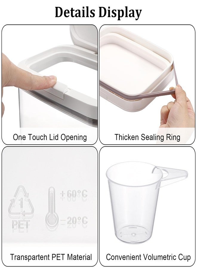 KoKone Flour Storage Container Airtight Rice Container for Kitchen Plastic Rice Dispenser with Lid & Cup Practical Food Storage Container for Grain Sugar Oatmeal Laundry Pods Dishwasher Pods - Image 4