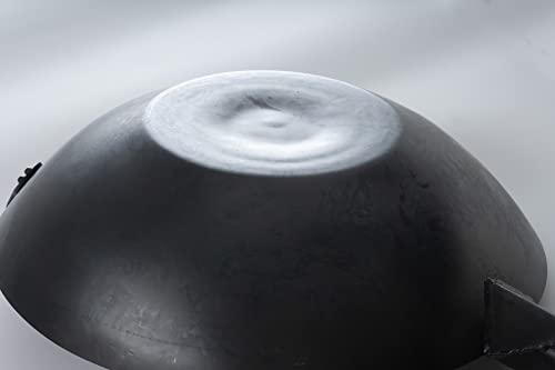 Craft Wok Black13 Flat Pre-Seasoned Hammered Carbon Steel Wok with Wooden and Steel Helper Handle (13 Inch, Flat Bottom) - Image 4