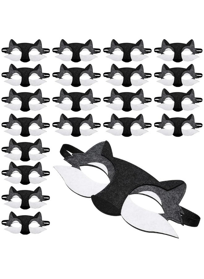 NUOBESTY 20Pcs Wolf Mask for Kids Halloween Half Face Werewolf Mask Black Wolf Animal Masquerade for Cosplay Costume Mask Party Masks Props - Image 1