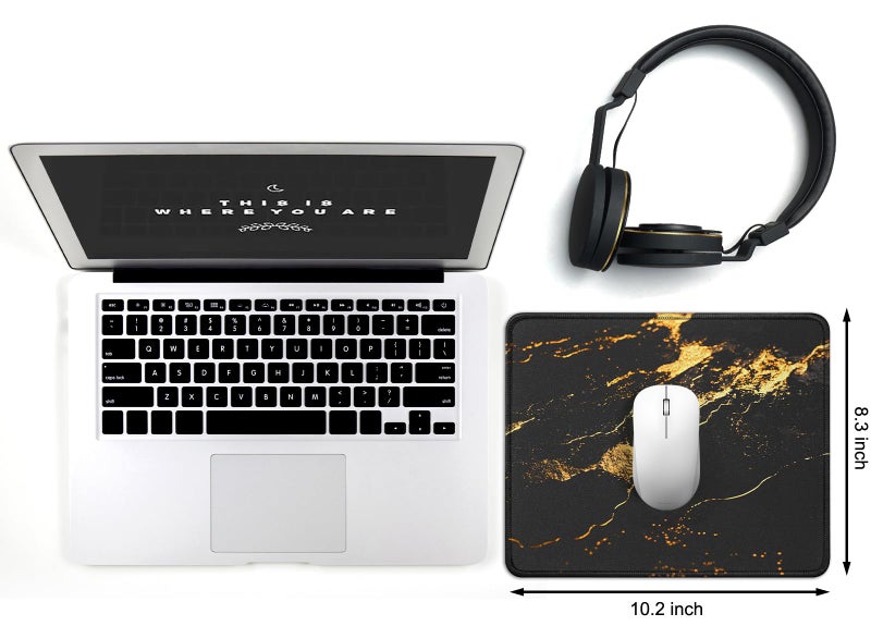 JIKIOU 3 Pack Mouse Pad with Stitched Edge, Comfortable Mouse Pads with Non-Slip Rubber Base, Washable Mousepads Bulk with Lycra Cloth, Mouse Pads for Computers Laptop Mouse 10.2x8.3in Yellow Gilding - Image 2
