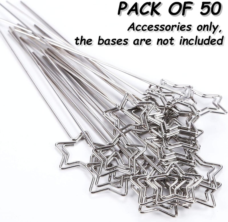 H&W 50pcs Star Ring Loop Round Shape DIY Craft Wire Clip Table Card Holders Note Photo Picture Memo Holder Metal Clamp for Party Birthday Office DIY Cake Topper(WE5-D2) - Image 4