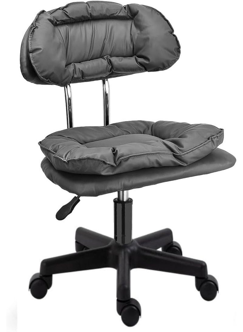 Rolling Stool Backrest, Thick Seat Padding, Heavy Duty Home Office Rolling Chair, Adjustable Height Swivel Stool Chair for Nail Salon Spa Massage Tattoo Work,black - Image 1
