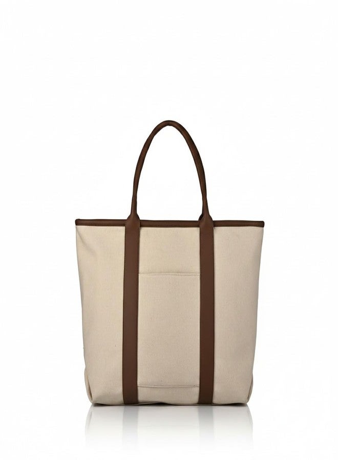 ENSAC Laptop & Tote Bag for Women | Stylish Office & Travel Handbag | Large-Capacity Office Tote | Professional Shoulder Bag for Collage, Work & Travel Use - Image 1