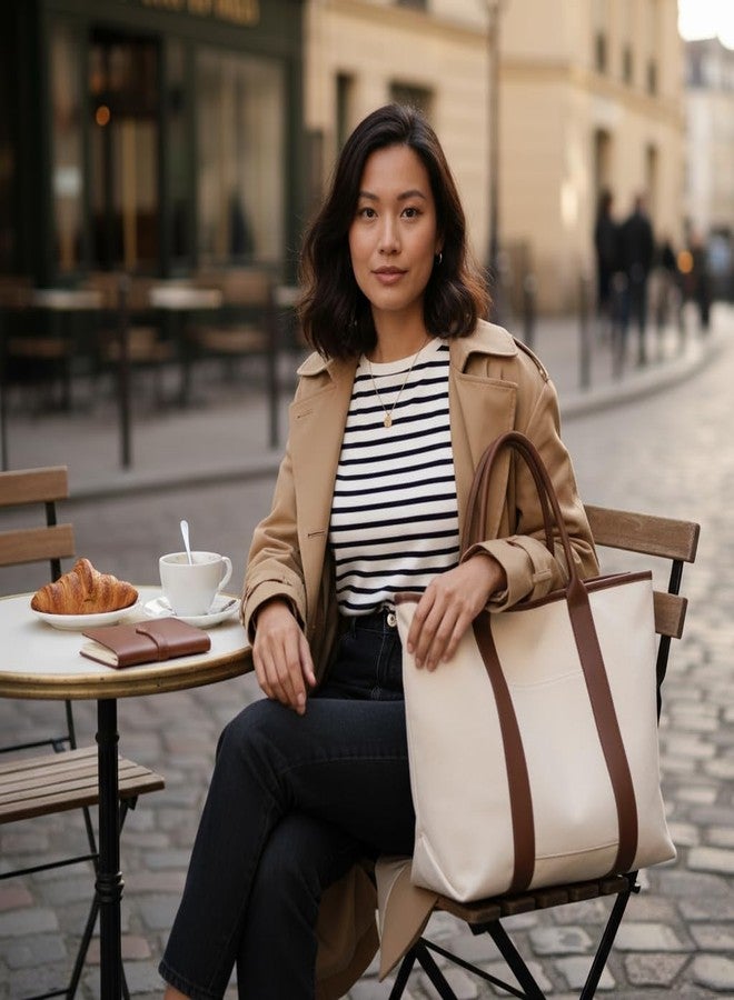 ENSAC Laptop & Tote Bag for Women | Stylish Office & Travel Handbag | Large-Capacity Office Tote | Professional Shoulder Bag for Collage, Work & Travel Use - Image 3
