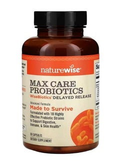 NatureWise Max Care Probiotics WiseBiotics Delayed Release 60 Capsules  - Image 1