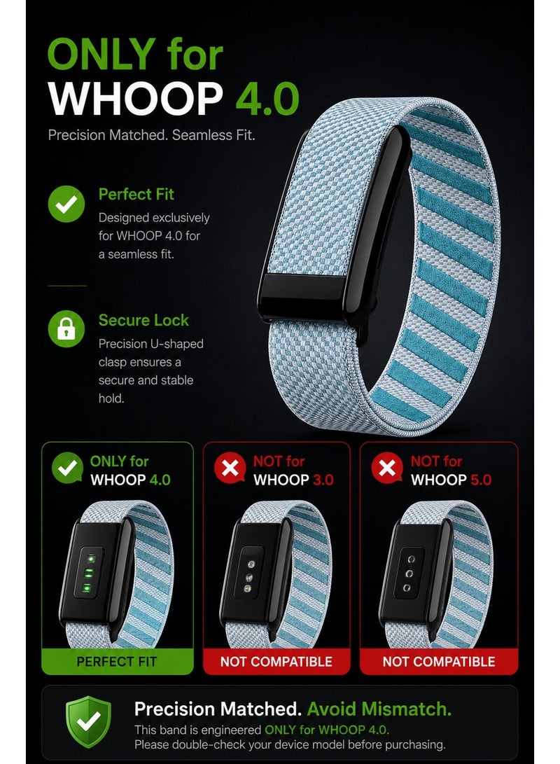 TraMx Bands for Whoop 4.0 - Replacement Nylon Knit Watch Strap Wristband with U-shaped Metal Frame Fitness & Activity Tracker Accessories - Image 2