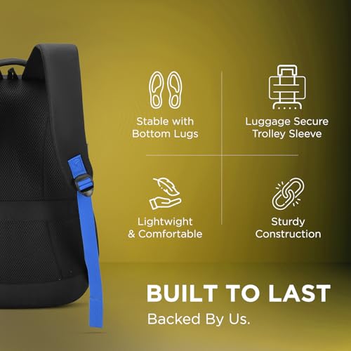 Aristocrat Smash Formal Backpack 32 Liters with Laptop Compartment for Men & Women with Bottle Pocket, Rain Cover Organiser Trolley Sleeve, Padded Back & Shoulder Strap (Black) - Image 5