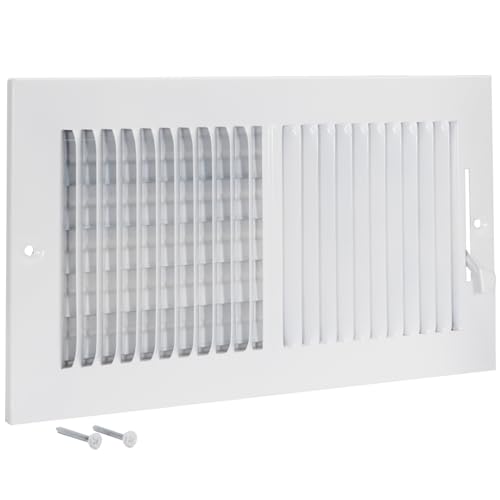 غطاء فتحة تهوية EZFLO 12 × 6 بوصة للجدار أو السقف للتهوية ثنائية الاتجاه من الصلب الصلب HVAC غطاء فتحة التهوية أبيض 61612