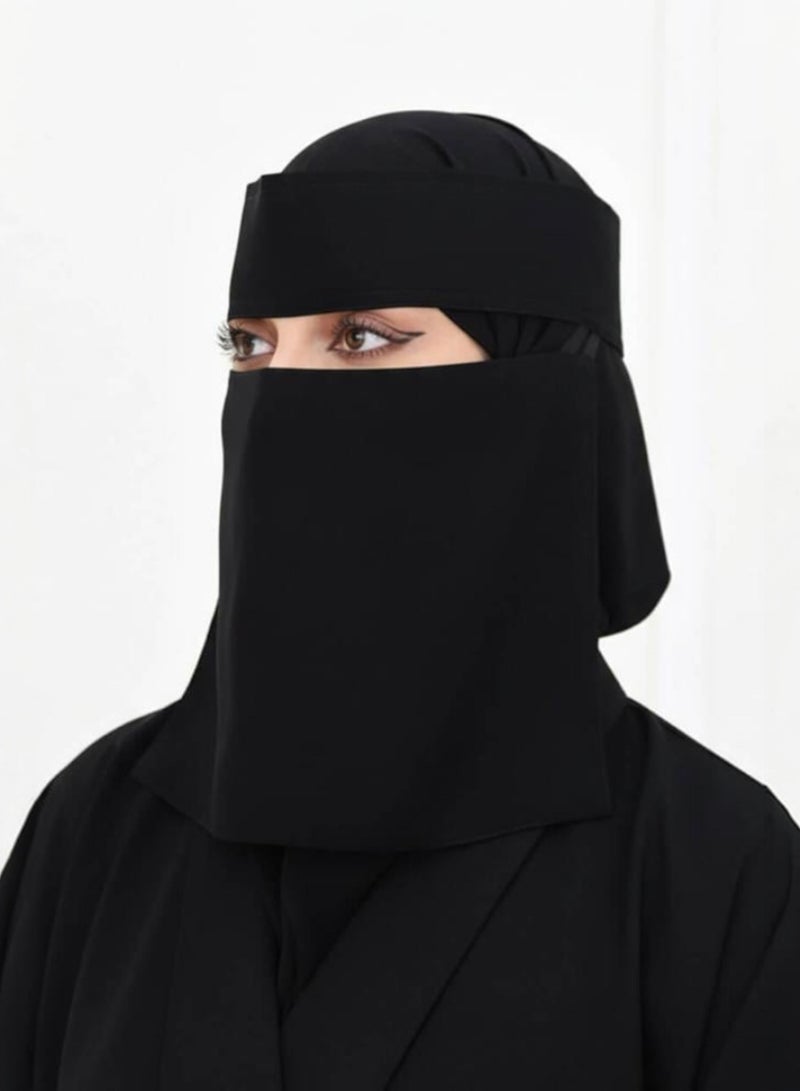 BHNS 2 Short, Elasticated, Reinforced Niqabs – Women's nameless, elasticated niqab reinforced with soft, high-quality fabric; comfortable and lightweight, skin-friendly, non-slip, washable, ideal for everyday use and special occasions. - Image 2