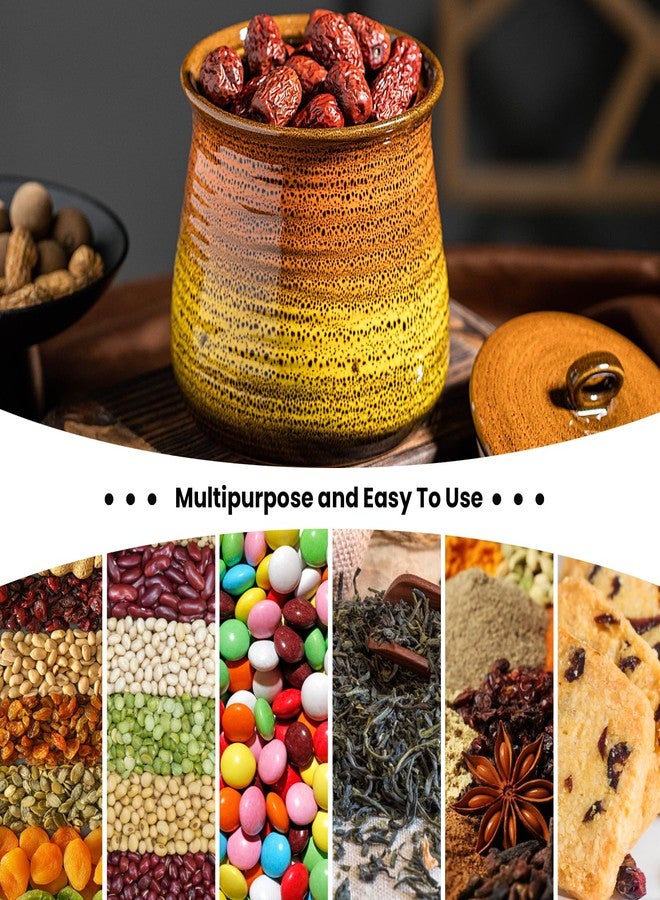 برطمان بسكويت سيراميك من إل جي كيو سعة 40 أونصة مع غطاء، أخضر وأزرق - Image 4