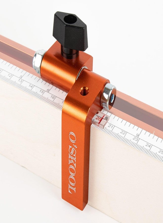 O'SKOOL 2-1/4 Inch T-Track Adjustable Fence Flip Stop Repeater with Indexing Cursor - Image 1