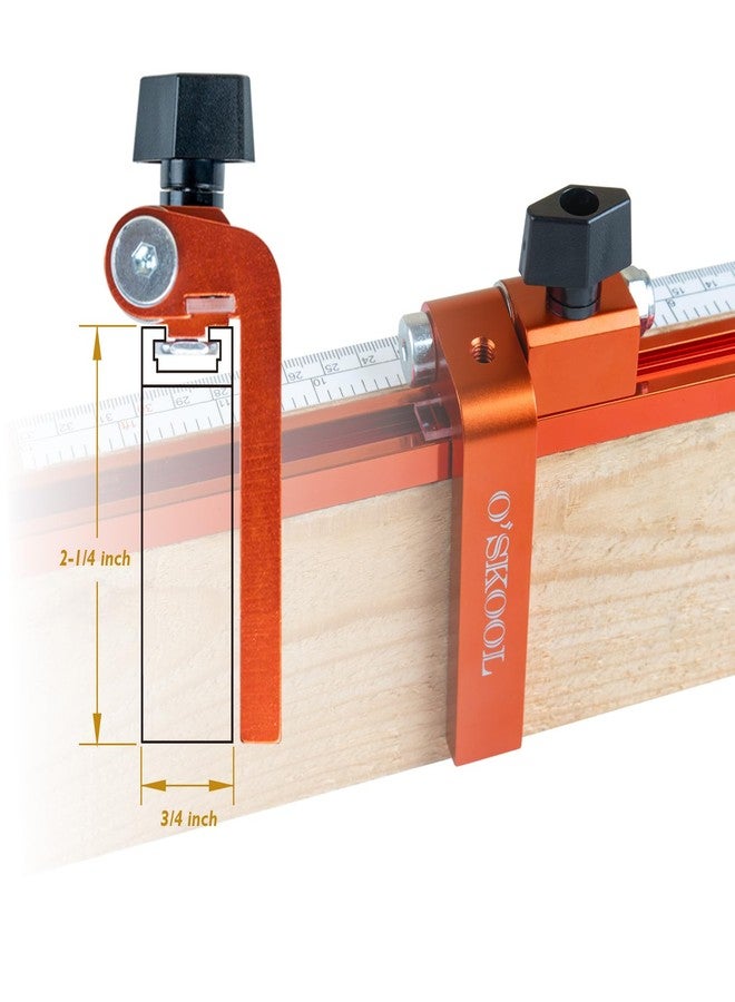 O'SKOOL 2-1/4 Inch T-Track Adjustable Fence Flip Stop Repeater with Indexing Cursor - Image 3