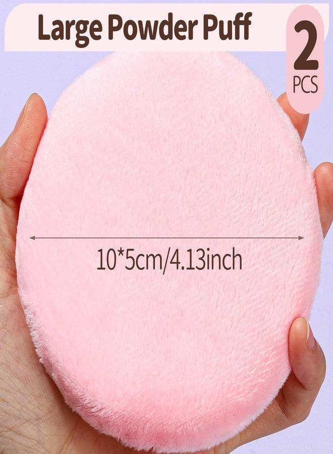 Teenitor 2-Piece Pink Powder Puffs, 4.13-Inch Soft Powder Puffs for Body, Includes Container - Image 2