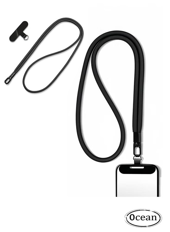 Ocean Mobile Phone Lanyard, Mobile Holder Chain Phone Lanyard Neck Strap Phone Chain Mobiles Accessories, Compatible with Most Smartphones, Black  - Image 1
