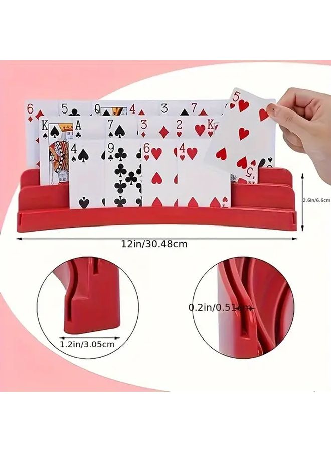 مشابك ورق البوكر الزرقاء 2 قطعة تصميم ثلاثي الطبقات حامل بدون استخدام اليدين للألعاب والأيدي الصغيرة - Image 5