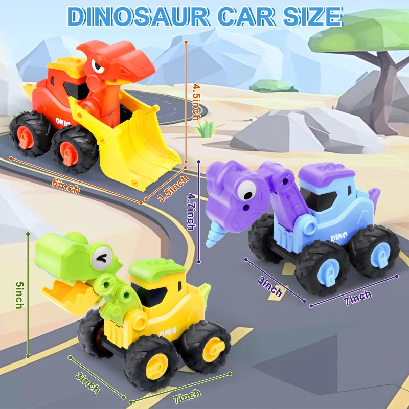 AMENON 3 Pcs Large Dino Hauler Trucks  Press & Go Construction Vehicles for Hunting Games  Dinosaur Toys Transport Carrier Cars for Toddlers Boys Kids Essentials Toys Gift - Image 2