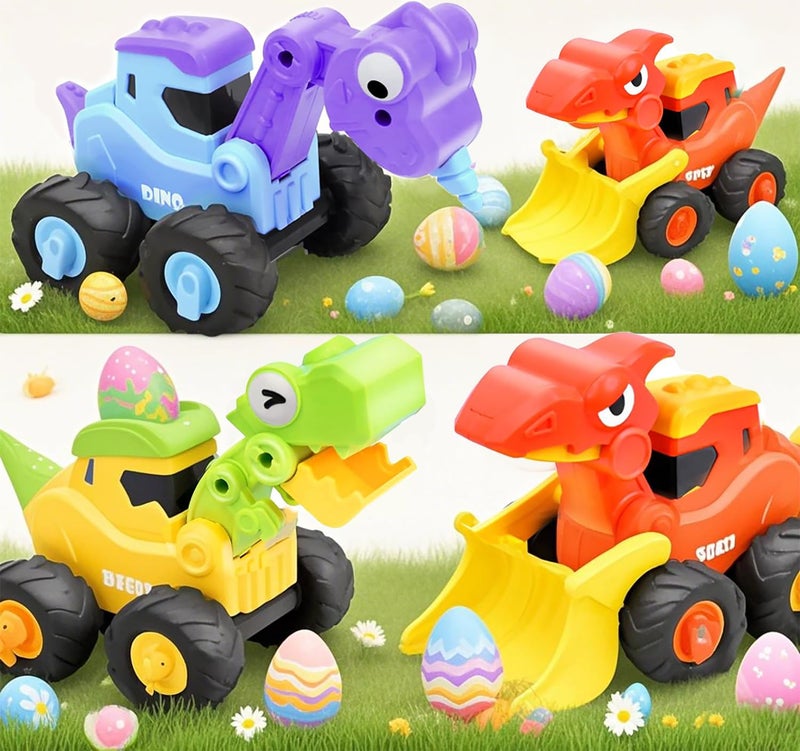 AMENON 3 Pcs Large Dino Hauler Trucks  Press & Go Construction Vehicles for Hunting Games  Dinosaur Toys Transport Carrier Cars for Toddlers Boys Kids Essentials Toys Gift - Image 3