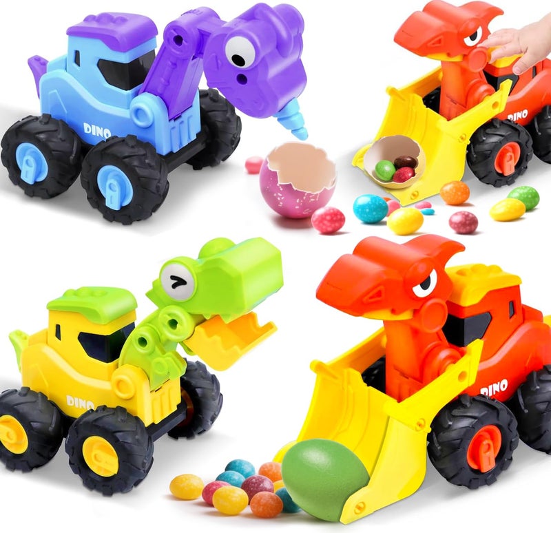 AMENON 3 Pcs Large Dino Hauler Trucks  Press & Go Construction Vehicles for Hunting Games  Dinosaur Toys Transport Carrier Cars for Toddlers Boys Kids Essentials Toys Gift - Image 1