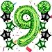 AXBMM 40 Inch Green Pixel Themed Number 9 Balloon Set Foil Balloon for Girls Boys Birthday Party Decorations Party Supplies Favors Number 9 - Image 2
