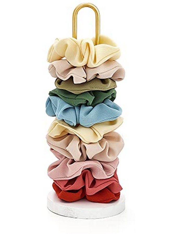 Mkono Scrunes Holder Stand Hair Accessories Organizer Gold White Metal Scrunes Tower Hold 25 35 Scrunes Modern Vertical Hair Tie Organizer Jewelry Scrunchy Holder For Girls White - Image 2