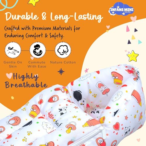 Infans Mini Baby Feeding Pillow Cotton|Maternity Feeding Pillow Portable & Adjustable|Nursing Pillow for Mother and New Born Baby (Panda Orange) - Image 4
