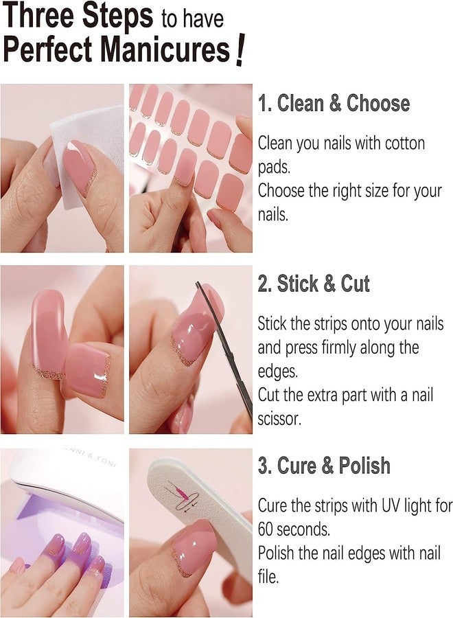 Wrixty 16 Pieces Cured Gel Nail Strips Self Adhesives Gel Nail Wrap Stickers Decals Style Nail Care, Manicure & Pedicure Nail Art Accessories (03 (Light Lilac)) - Image 4