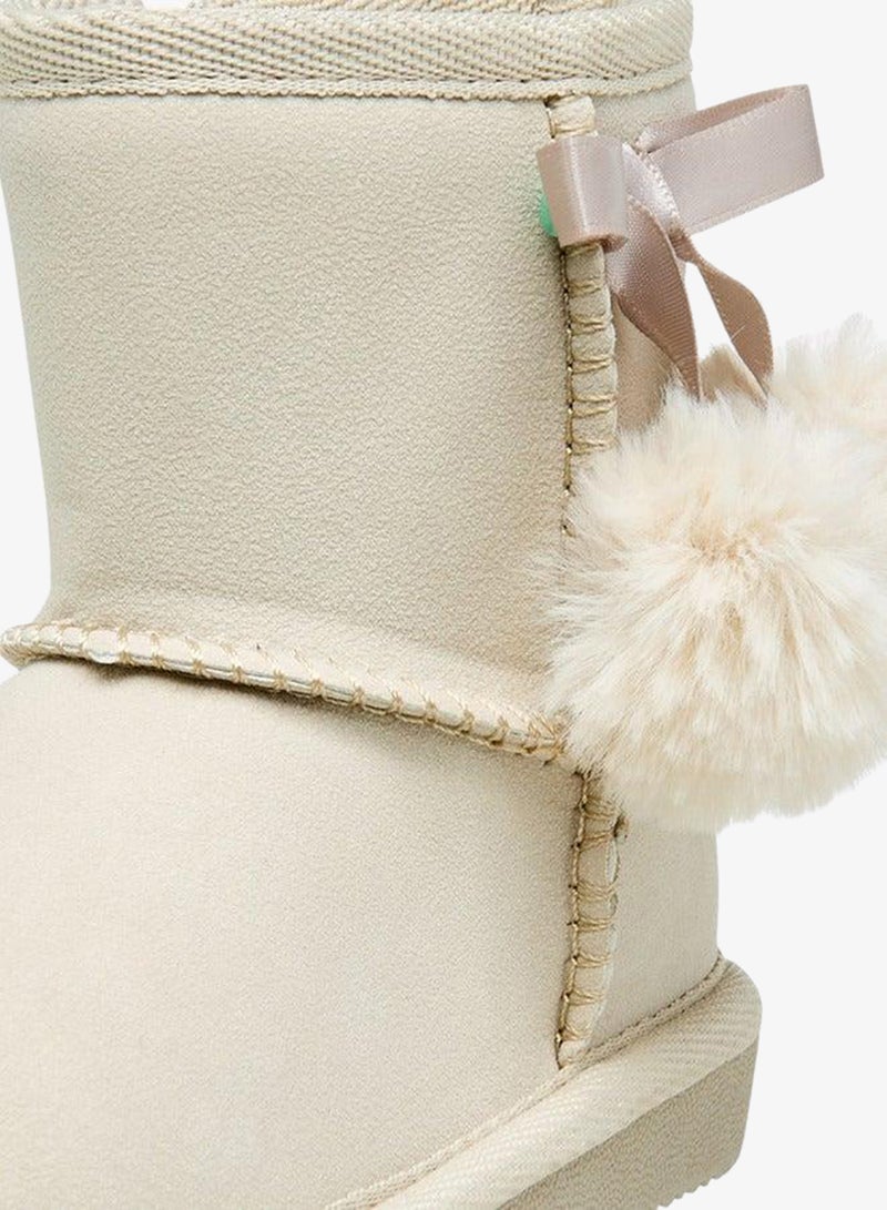 Flora Bella By Shoexpress Pom Pom Accent Ankle Boots with Zip Closure - Image 4