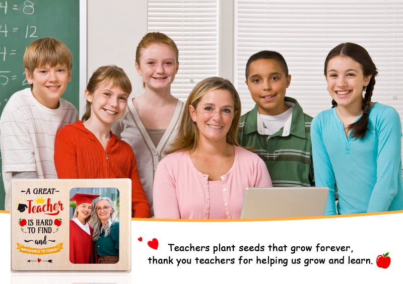 WhatSign Teacher Picture Frames Gifts - Best Teacher Frame 4x6 Photo Wooden Teacher Appreciation Picture Frame End of School Year Gifts for Teacher - Image 5