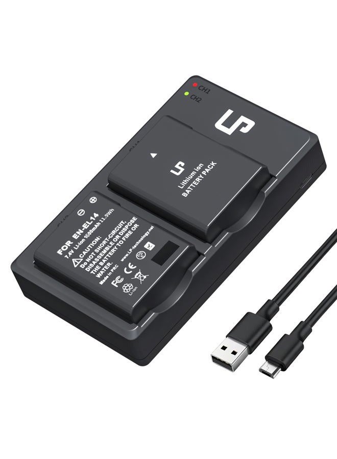 LP EN-EL14 Battery & Charger V1 Battery Charger Pack -EN-EL14-2D1SC - Image 1
