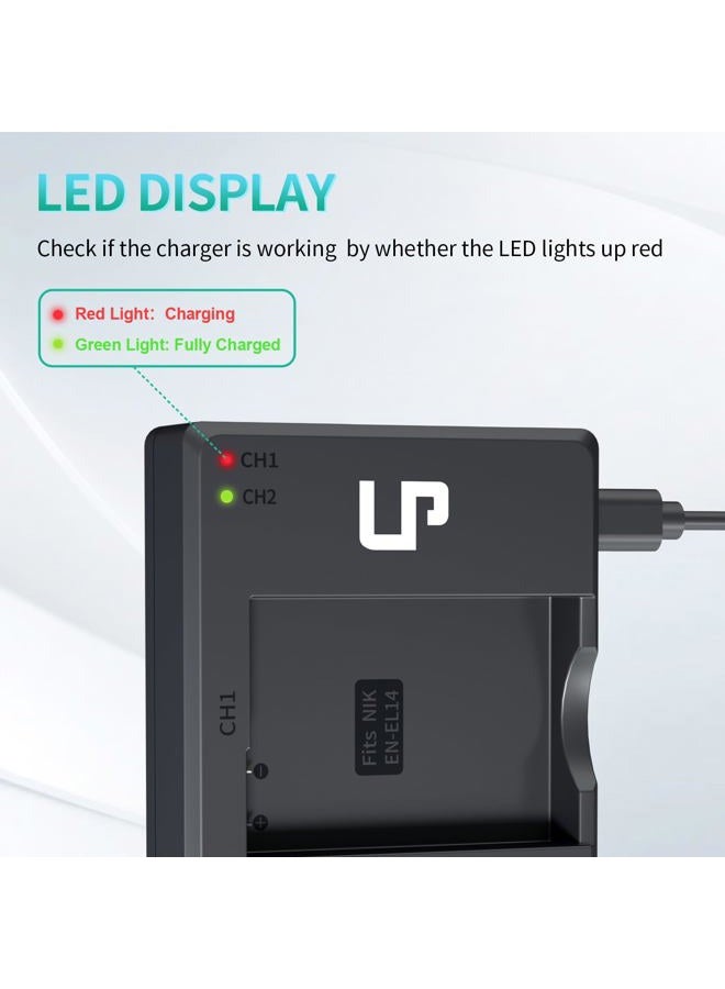 LP EN-EL14 Battery & Charger V1 Battery Charger Pack -EN-EL14-2D1SC - Image 4