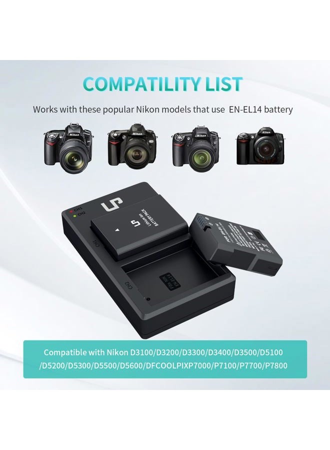 LP EN-EL14 Battery & Charger V1 Battery Charger Pack -EN-EL14-2D1SC - Image 2