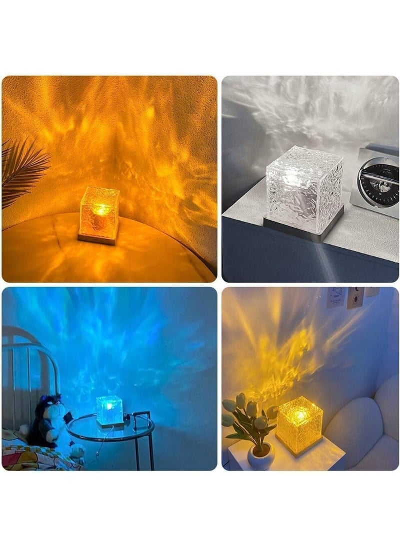 مصباح دوار بنمط مائي USB - مصباح مكتبي ديناميكي أكريليك، مصباح ليلي وزينة مكتبية للمنزل والمكتب وغرفة النوم - هدية مثالية مع خيارات الإضاءة الدافئة أو تغيير الألوان بـ16 لوناً عبر جهاز التحكم عن بعد - Image 3