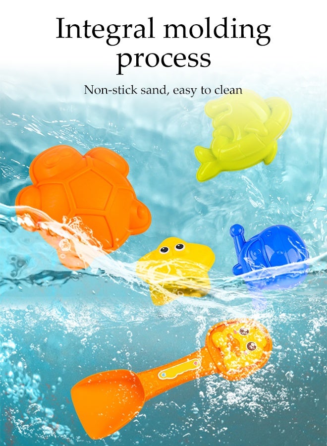 DUNISO مجموعة ألعاب الشاطئ 18 قطعة لبناء قلاع الرمل للأطفال مع مجارف وقوالب رمل وألعاب شاطئية على شكل بطة مع شاحنة تفريغ وساعة رملية - ألعاب أساسية في الهواء الطلق للأطفال والرضع - Image 2