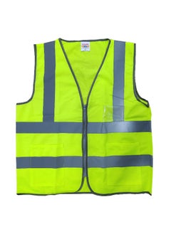 TAHA BETTA Safety Jacket – 4-Line Reflective Stripes, ID Pocket, Green, for Enhanced Visibility and Functionality | Size-L  - Image 1
