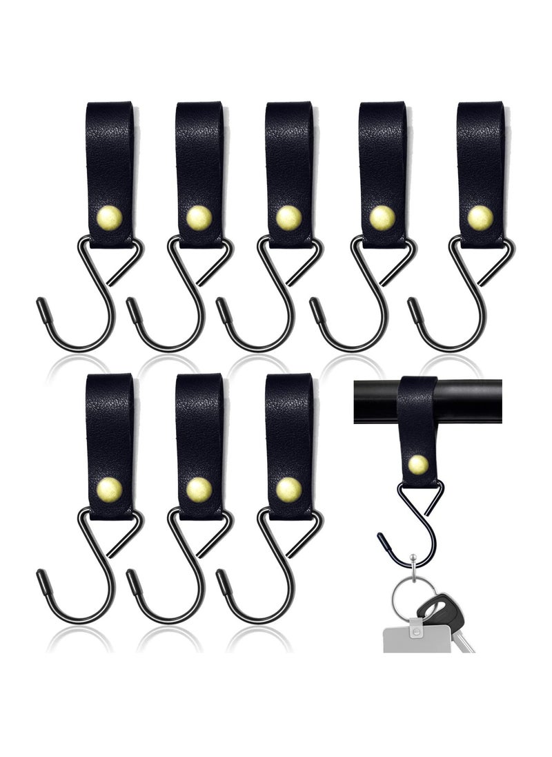 KASTWAVE 10pcs Leather Hooks for Hanging Camping Hook Hanger Stroller Hooks Leather Hooks for Coat Towel Kitchen Bathroom  - Image 1