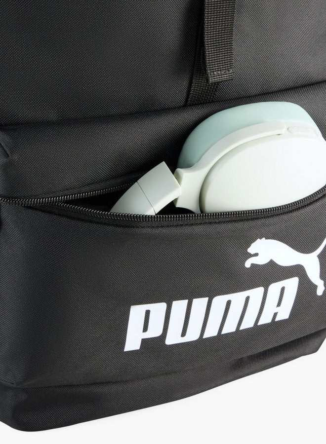 PUMA Logo Print School Backpack with Adjustable Shoulder Straps and Side Release Buckle Closure  - Image 4