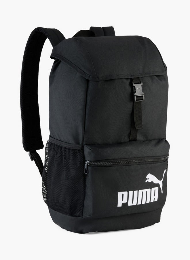 PUMA Logo Print School Backpack with Adjustable Shoulder Straps and Side Release Buckle Closure  - Image 1