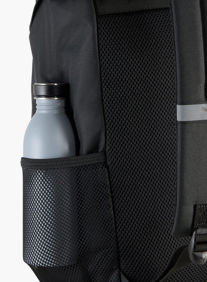 PUMA Logo Print School Backpack with Adjustable Shoulder Straps and Side Release Buckle Closure  - Image 3