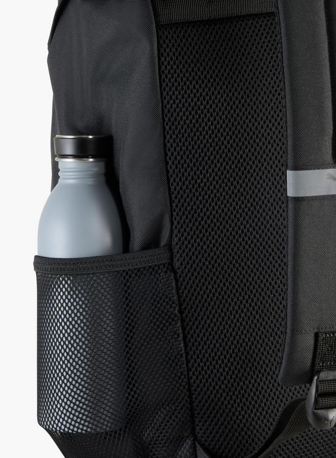 PUMA Logo Print School Backpack With Adjustable Shoulder Straps And Side Release Buckle Closure - Image 3