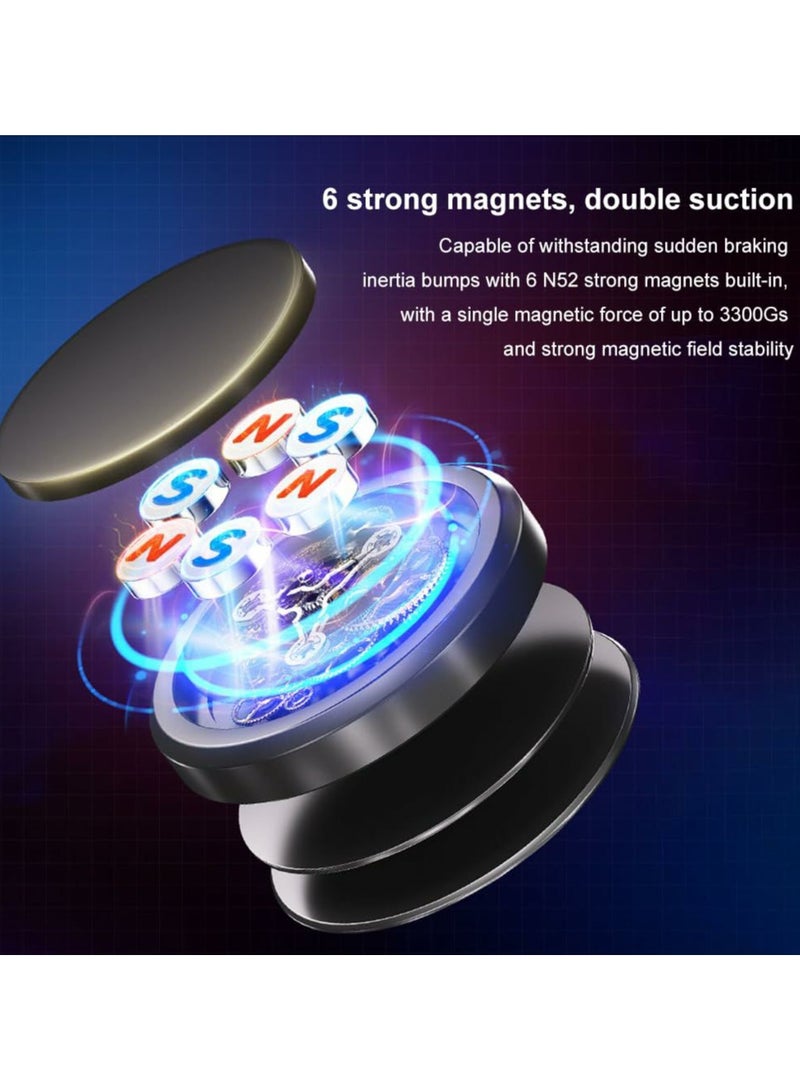 Denx Magnetic Universal Steering Wheel Phone Holder Car Phone Support Holder 360° Rotation Magnetic Steering Wheel Phone Holder Stand for All Smartphone (Black) - Image 3