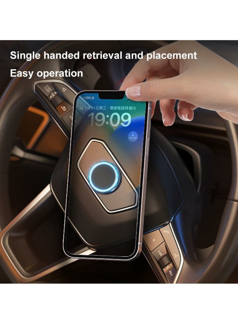 Denx Magnetic Universal Steering Wheel Phone Holder Car Phone Support Holder 360° Rotation Magnetic Steering Wheel Phone Holder Stand for All Smartphone (Black) - Image 4
