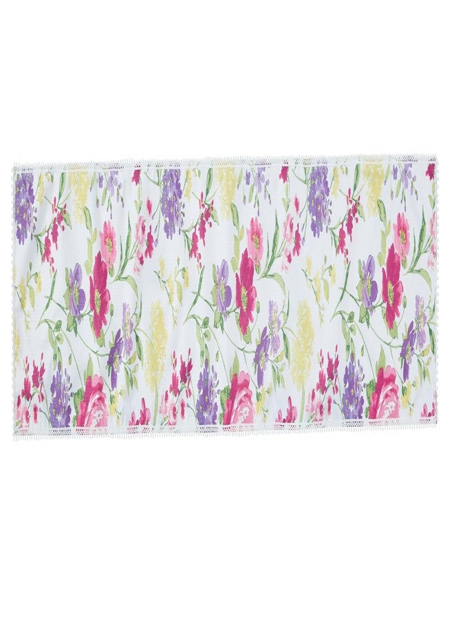 Newbridge Sophia Pom Pom 13 x 70 Inch Rectangle Fabric Table Runner, Wrinkle and Stain Resistant Pink and Purple Floral Table Runner for Indoor Outdoor Dinner Parties - Image 5