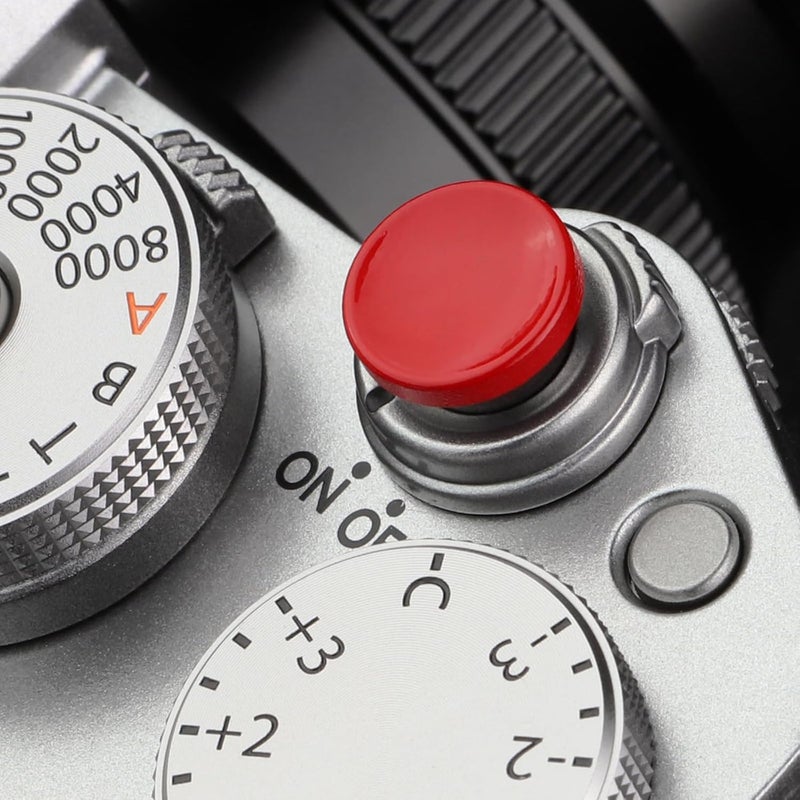 Haoge Metal Shutter Release Button for Fujifilm XE5 X-E4 X-E2S X-E3 X-T2 X-T3 XT4 X-T20 XT30 X-Pro3 X-Pro2 X100V X100T X100S X100F Camara Accessories and Leica M240 M11 M10 M9-P Concave Surface Red - Image 2