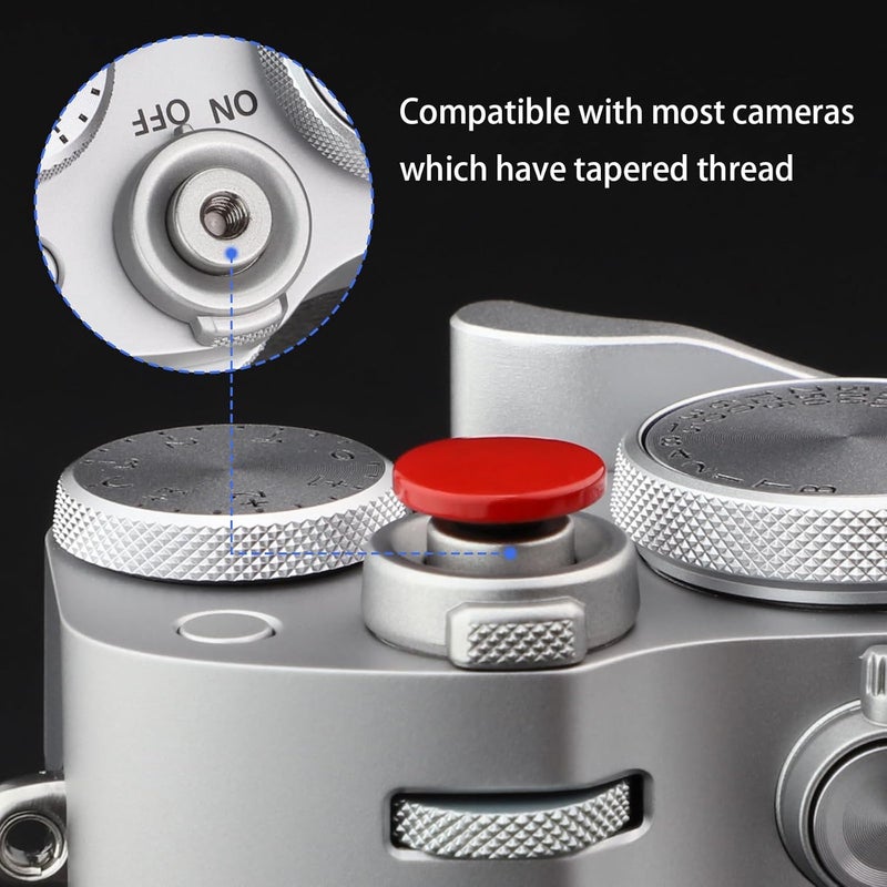 Haoge Metal Shutter Release Button for Fujifilm XE5 X-E4 X-E2S X-E3 X-T2 X-T3 XT4 X-T20 XT30 X-Pro3 X-Pro2 X100V X100T X100S X100F Camara Accessories and Leica M240 M11 M10 M9-P Concave Surface Red - Image 3